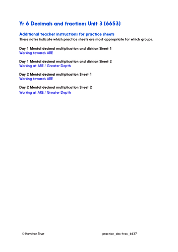 Multiply/divide 2-place decimal numbers - Practice Worksheets & Answers - Year 6