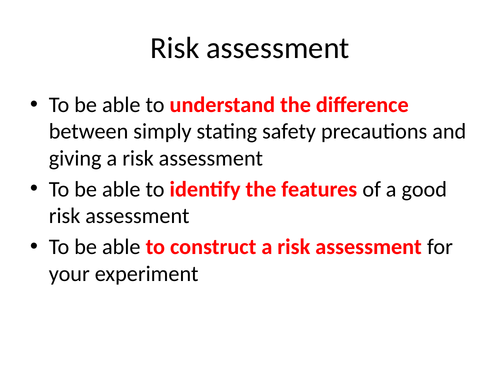 How to write an effective risk assessment in science