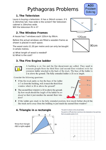 pythagoras problem solving tes