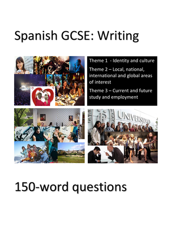 Spanish GCSE writing practice: 90-word and 150-word questions. Perfect for home learning.