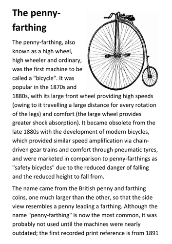 The penny-farthing Handout