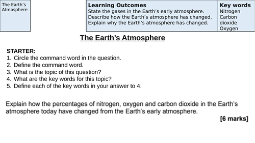 Development of The Earth's Atmosphere Revision (AQA New Specification 1-9)