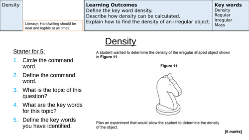 Density Revision (AQA New Specification 1-9)