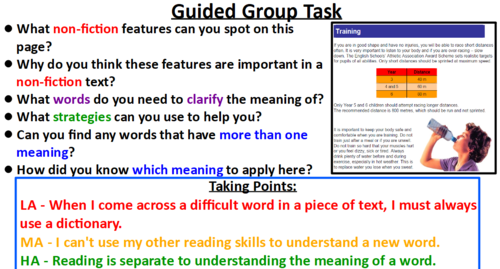 Guided Reading - Understanding Vocabulary strategies - LKS2