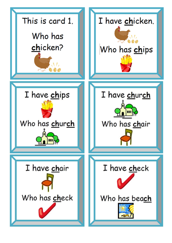 I Have, Who Has Game for CH Digraphs