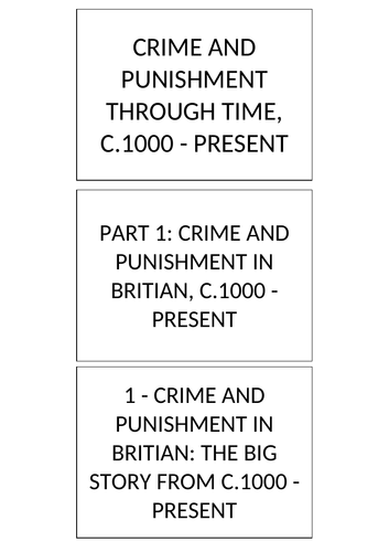 EDEXCEL GCSE HISTORY: CRIME AND PUNISHMENT