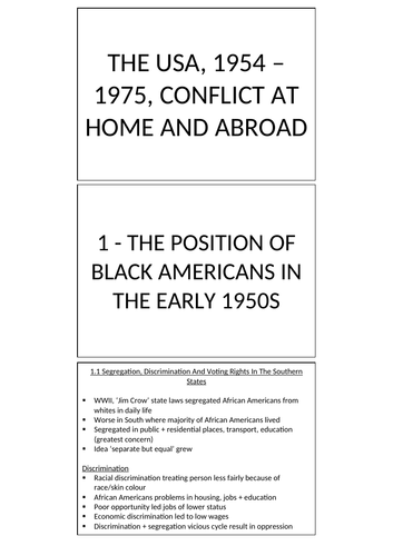 EDEXCEL GCSE HISTORY: USA