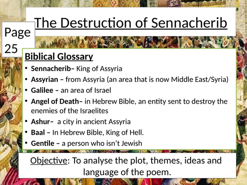 The Destruction of Sennacherib GCSE Edexcel Conflict Poetry Anthology