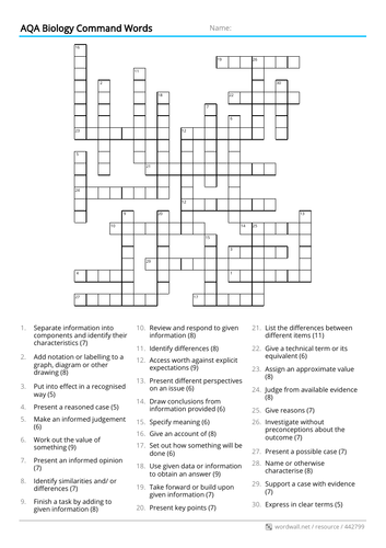 AQA A-Level Biology Command Words