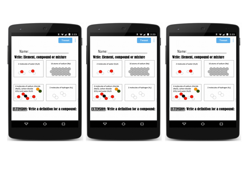 Element, Mixture or compound starter / plenary