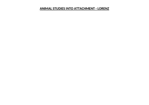 Animal Studies into Attachment - AQA Psychology A Level