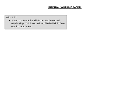 Internal Working Model (revision) - AQA Psychology A Level