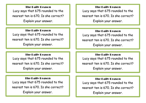 Year 4 - Rounding anchor tasks and questions