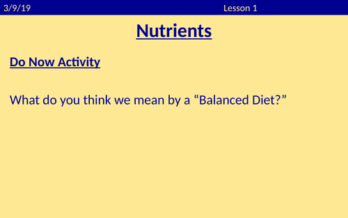 Nutrients Lesson