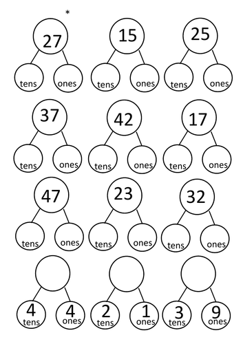 Partitioning Numbers Year 1 Worksheets