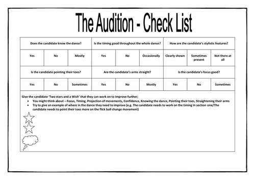 The Audition - Module of Dance