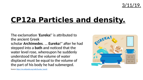 CP12a Particles and density 9-1 new spec Edexcel