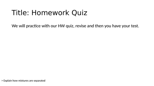 Separating mixtures multiple choice quizzes