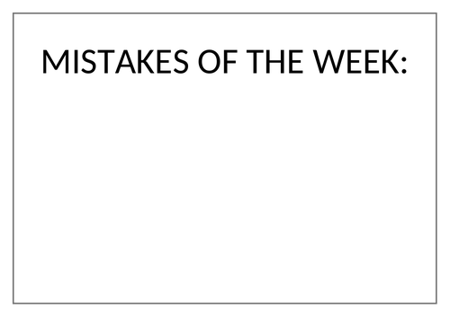 Display for Growth Mindset - Mistake of the Week