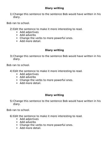 Diary Writing | Teaching Resources