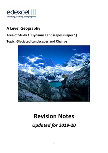 A Level Geography Edexcel - Glaciated Landscapes and Changes Revision Notes