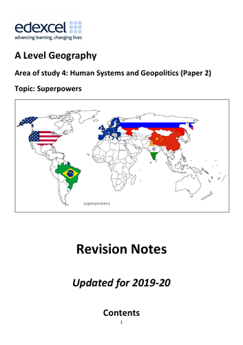 A Level Geography Edexcel - Superpowers Revision Notes