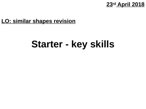 Similar shapes revision