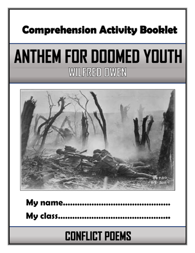 Anthem for Doomed Youth Comprehension Activities Booklet!