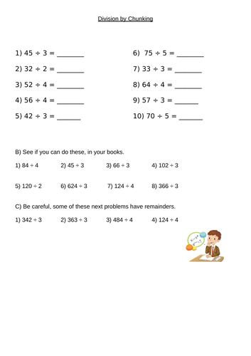 Basic Division - building up to chunking