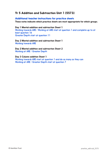 Mental And Written Addition subtraction Practice Worksheets Answers 
