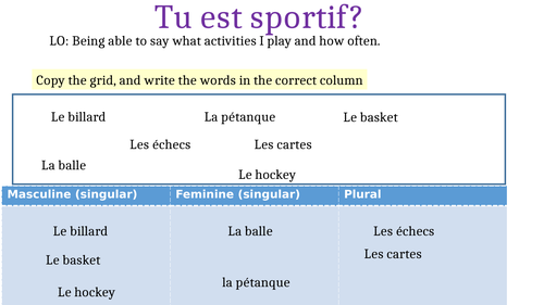 Tu es sportif?