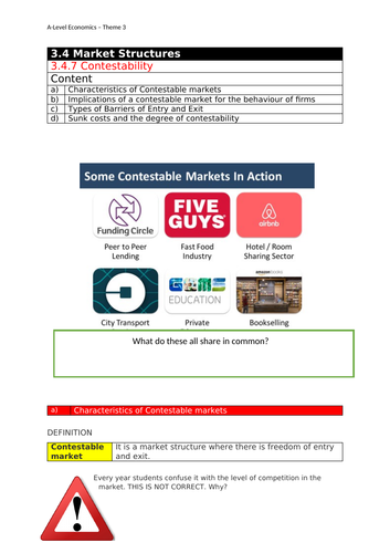 Market Structure - Contestability