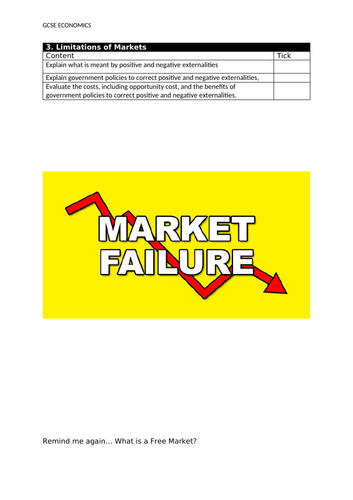 Market Failure - OCR GCSE Economics -