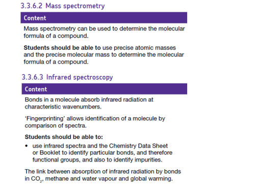 AQA AS Chemistry Analytical Techniques