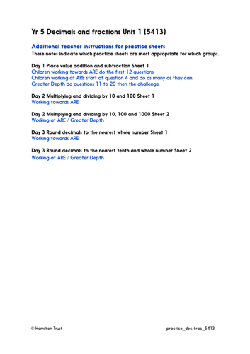 Place Value In Decimals Rounding Practice Worksheets Answers 