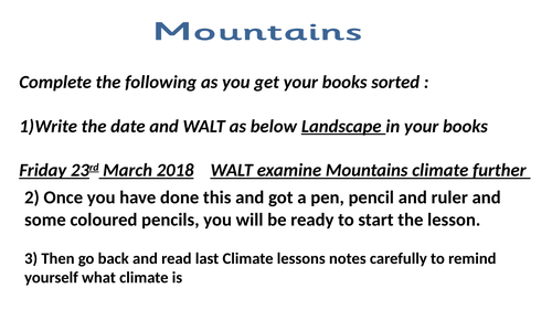 Climate lesson - cross curr