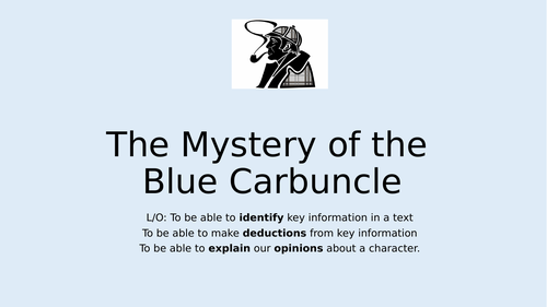 Sherlock Holmes Short Story: The Blue Carbuncle GCSE Language Paper One ...