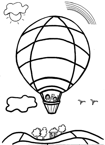 Colouring Sheet - Hot Air Balloon