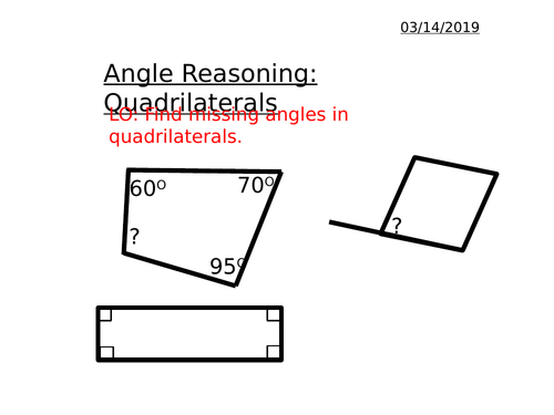 Angle Reasoning: Angles in Quadrilaterals