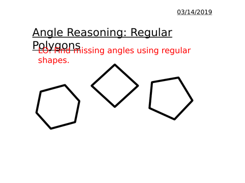 Angle Reasoning: Angles in Regular Polygons