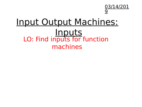 Function Machines: Finding Inputs