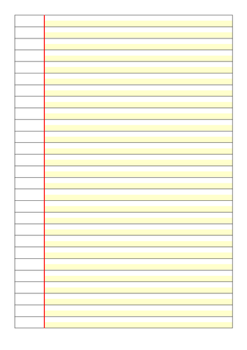 Highlighted paper with margin | Teaching Resources