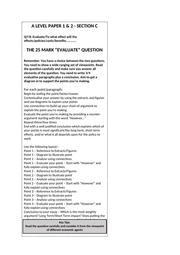 economics 25 mark essay structure