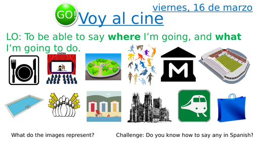 Voy a... - I'm going to... Lesson powerpoint