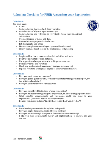 IA student checklist