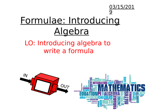 Expressions: Formulae and Equations