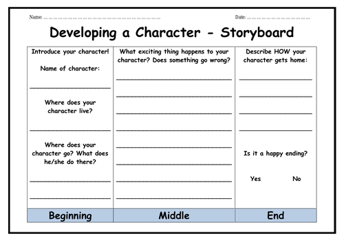 Developing a Character - Storyboard & Characters