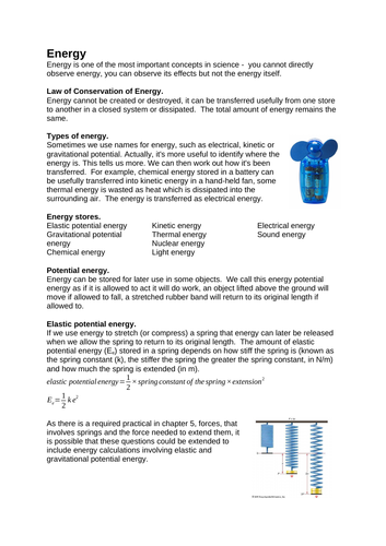 AQA GCSE Physics P1 Energy complete revision notes