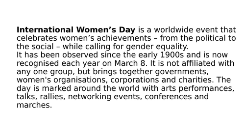 Womans day comment and translate ppt
