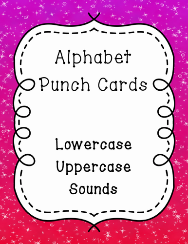 Alphabet Punch Cards - Lowercase and Uppercase Letters and Sounds
